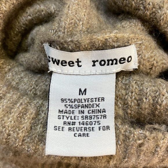 NWT SWEET ROMEO Tan Turtle Neck‎ Sweater (M) - Picture 6 of 7